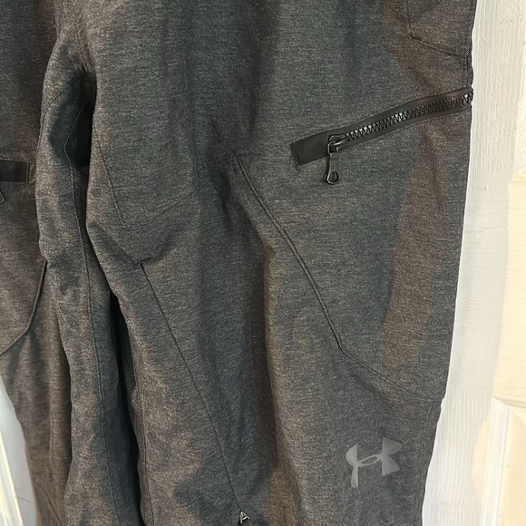 Men’s Under Armour Gray Nylon & Polyester Ski Pants with Suspenders Size Large - Picture 5 of 11